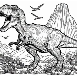 Jurassic World Colouring Page