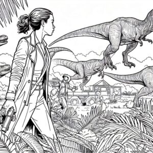 Jurassic World Colouring Page