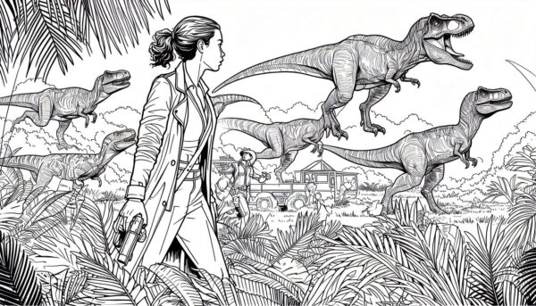 Jurassic World Colouring Page