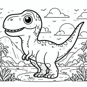 Jurassic World Colouring Page