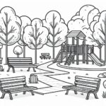 Kids play ground Colouring Page