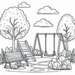 Kids play ground Colouring Page