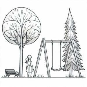 Kids play ground Colouring Page