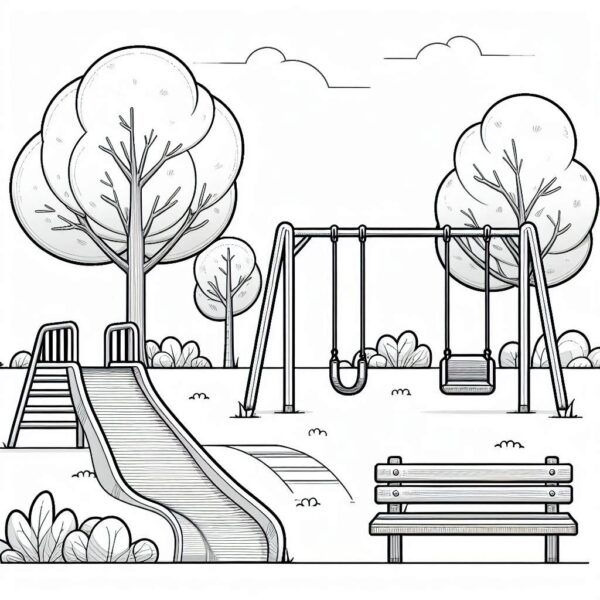 Kids play ground Colouring Page