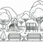 Kids play ground Colouring Page