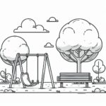 Kids play ground Colouring Page