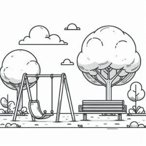 Kids play ground Colouring Page