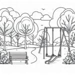 Kids play ground Colouring Page