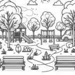 Kids play ground Colouring Page