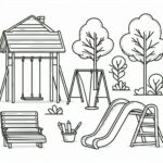 Kids play ground Colouring Page