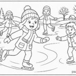 Kids skating on frozen river