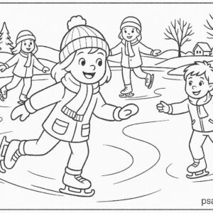 Kids skating on frozen river