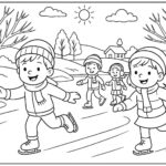 Kids skating on frozen river