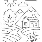 Landscape Colouring Page