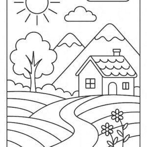 Landscape Colouring Page