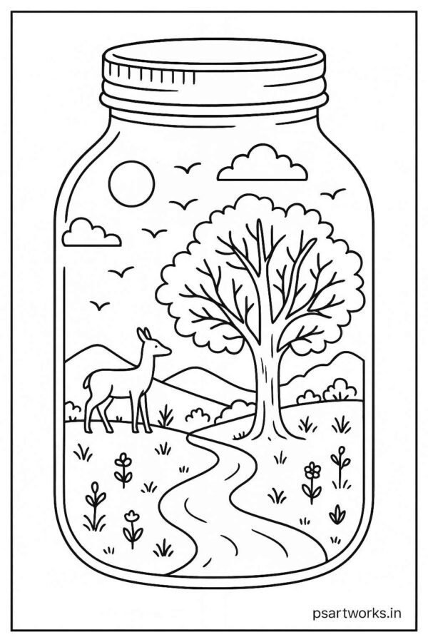 Life in a Jar kids Coloring Pages