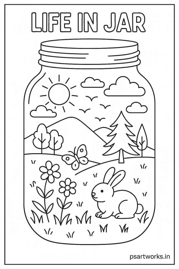 Life in a Jar kids Coloring Pages