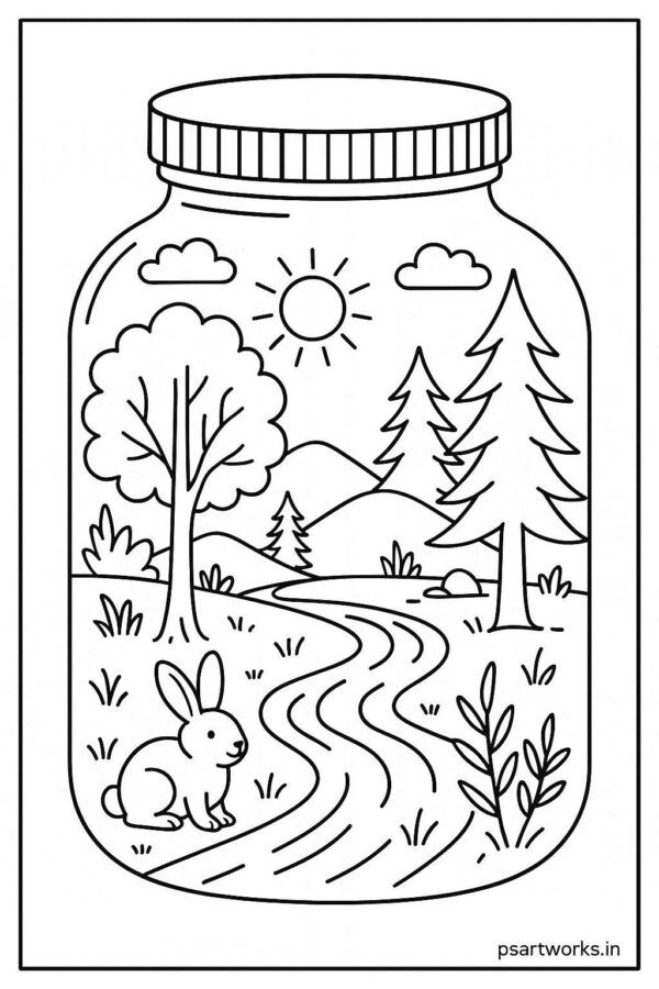 Life in a Jar kids Coloring Pages