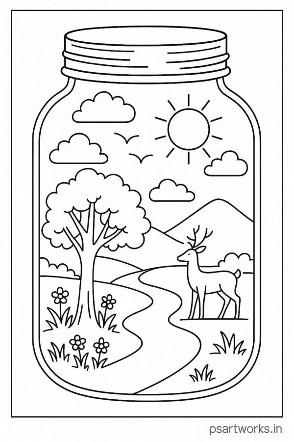 Life in a Jar kids Coloring Pages