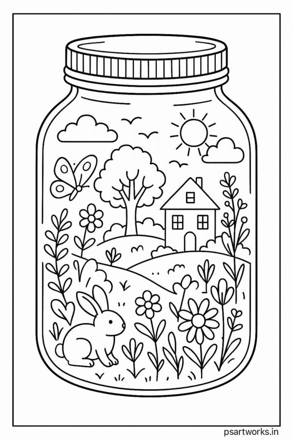 Life in a Jar kids Coloring Pages