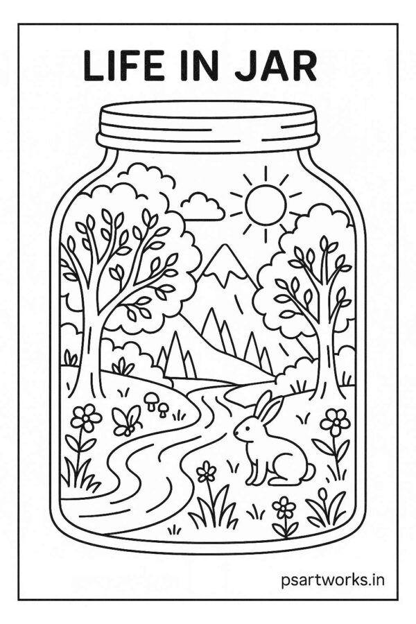 Life in a Jar kids Coloring Pages
