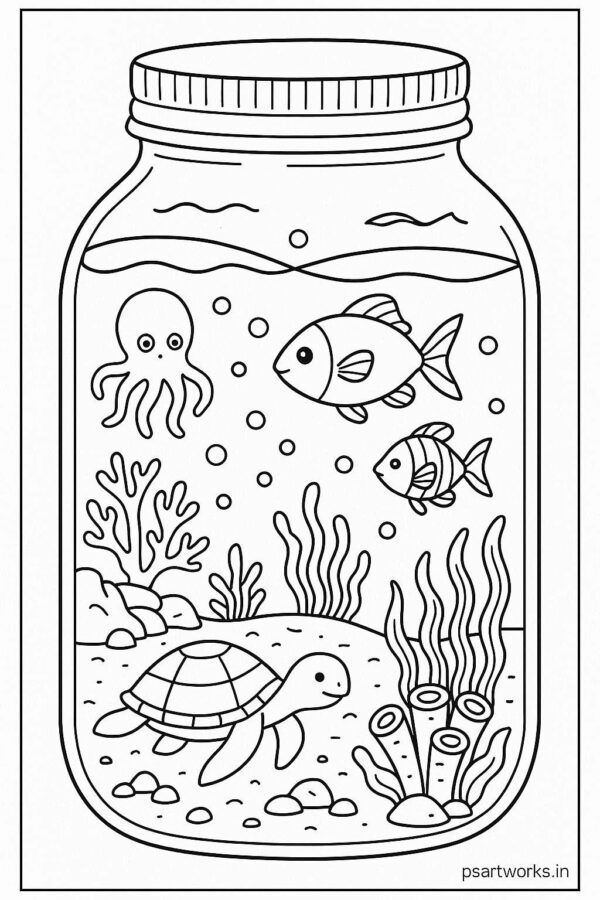 Life in a Jar kids Coloring Pages