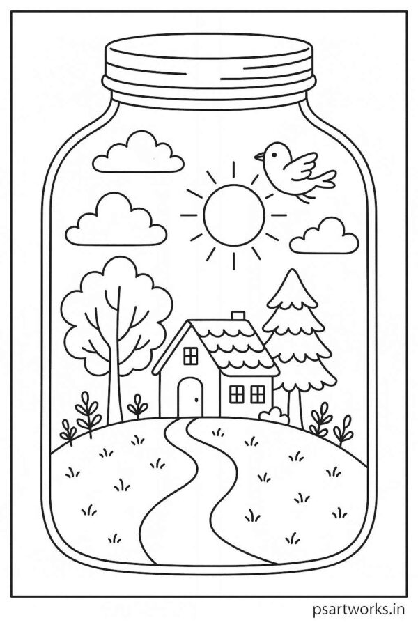 Life in a Jar kids Coloring Pages
