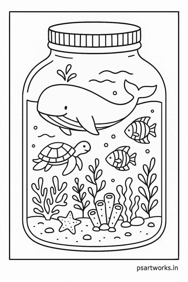 Life in a Jar kids Coloring Pages