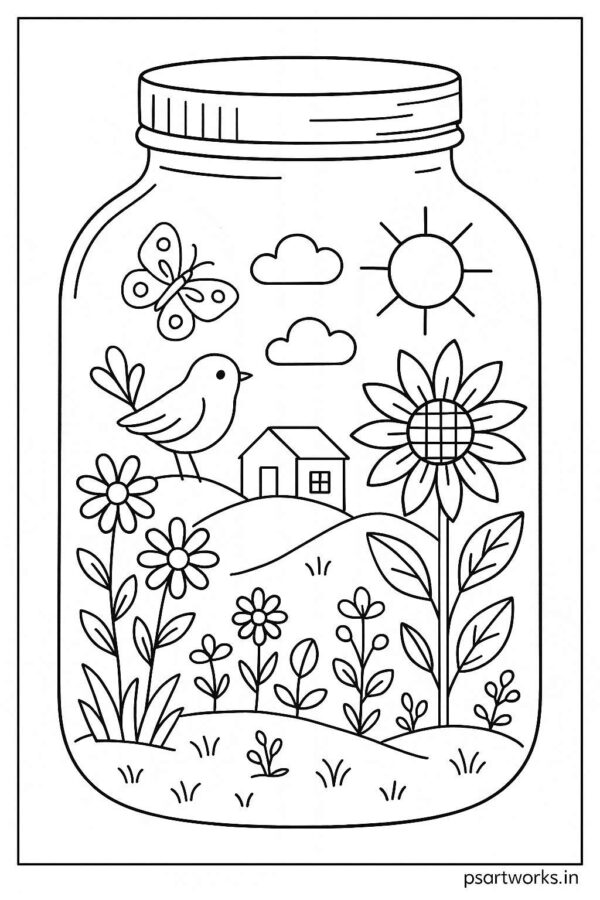 Life in a Jar kids Coloring Pages