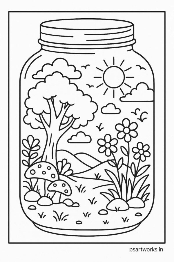 Life in a Jar kids Coloring Pages