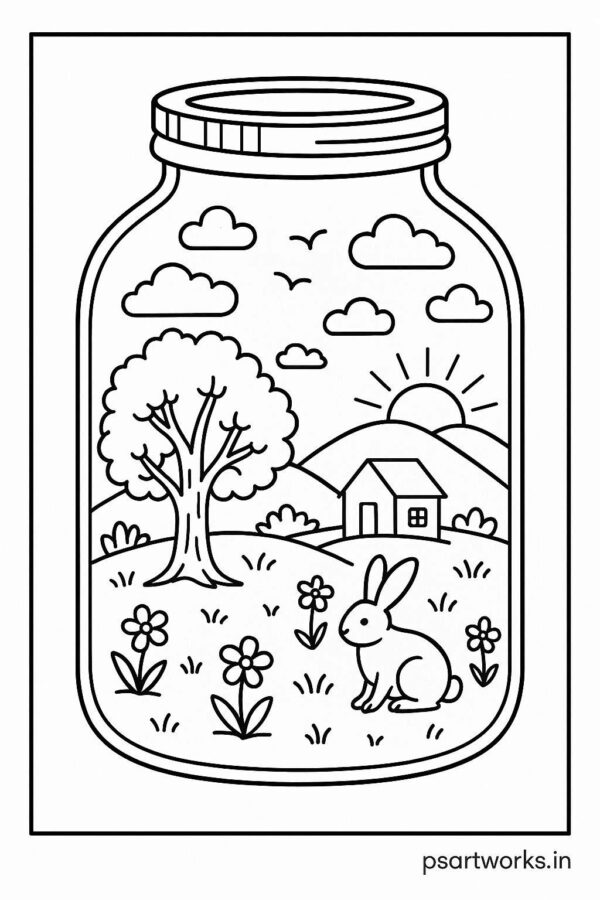 Life in a Jar kids Coloring Pages