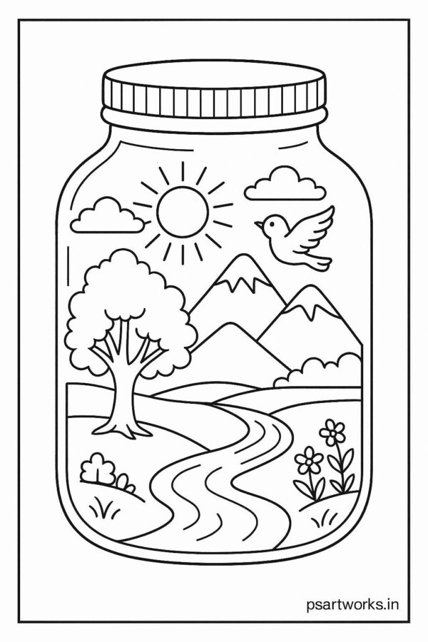 Life in a Jar kids Coloring Pages