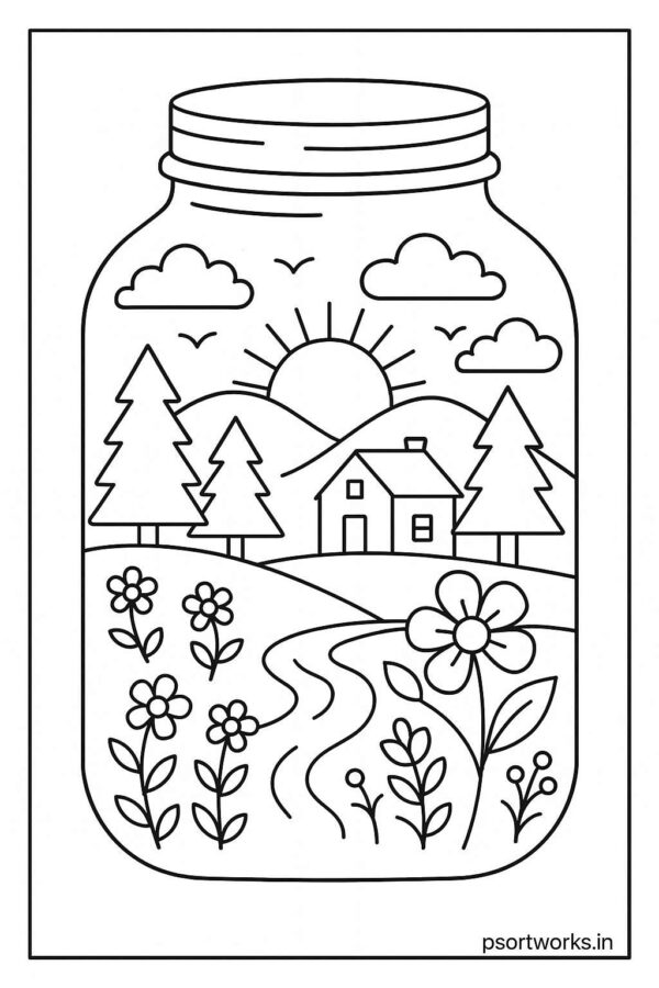 Life in a Jar kids Coloring Pages
