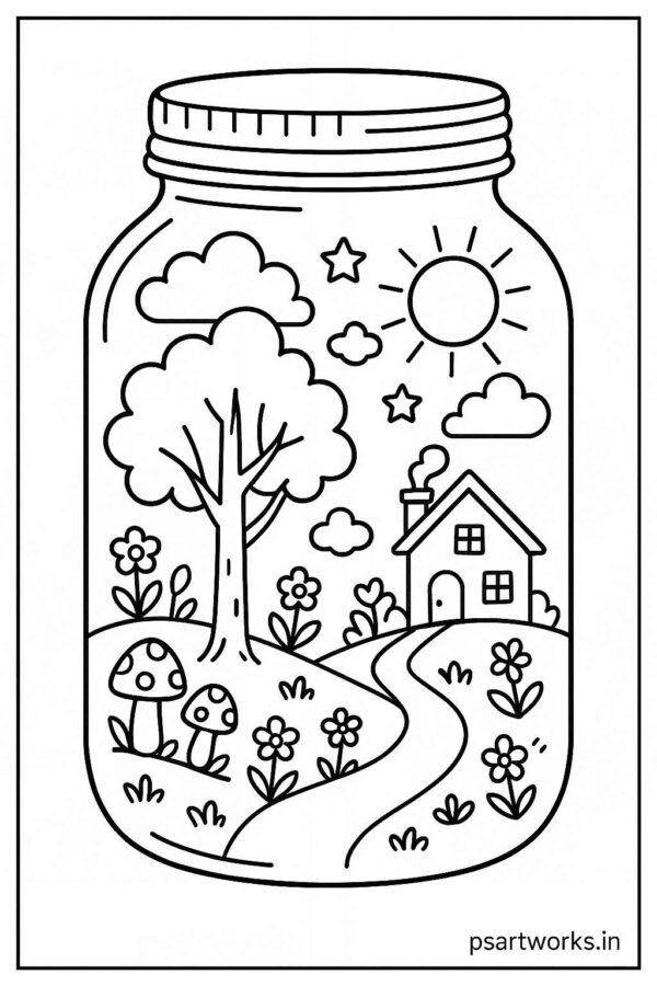 Life in a Jar kids Coloring Pages