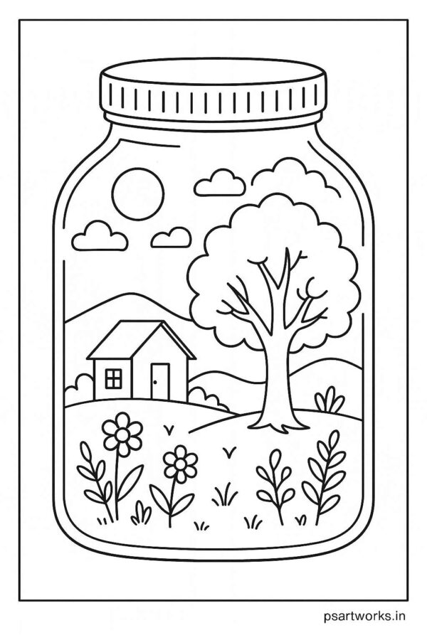 Life in a Jar kids Coloring Pages