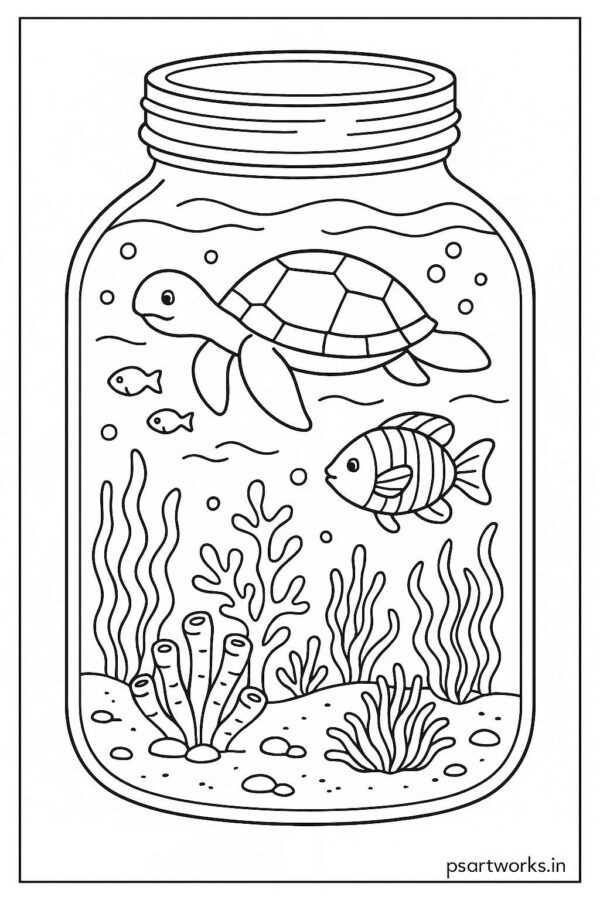 Life in a Jar kids Coloring Pages