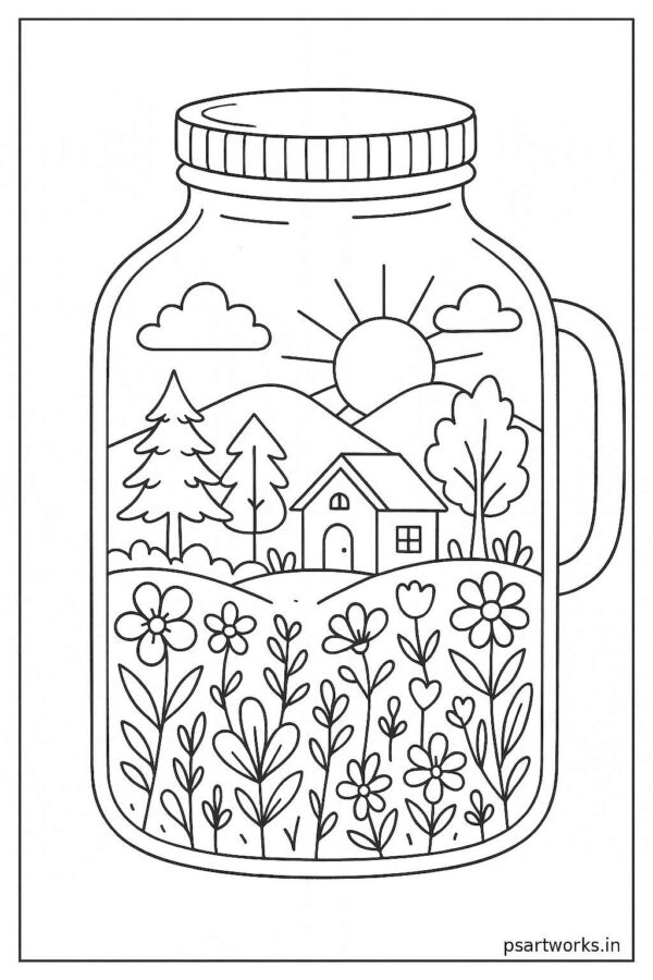 Life in a Jar kids Coloring Pages