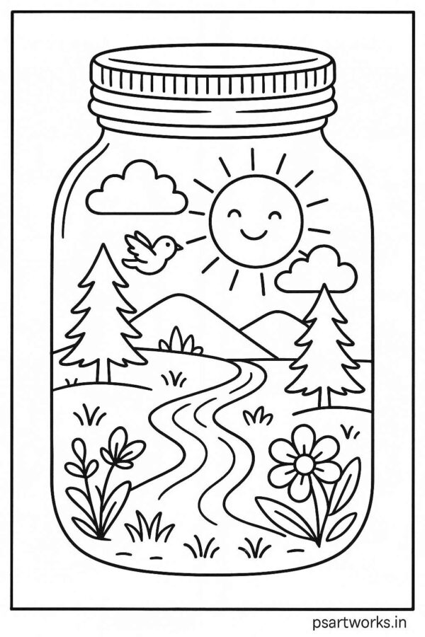 Life in a Jar kids Coloring Pages