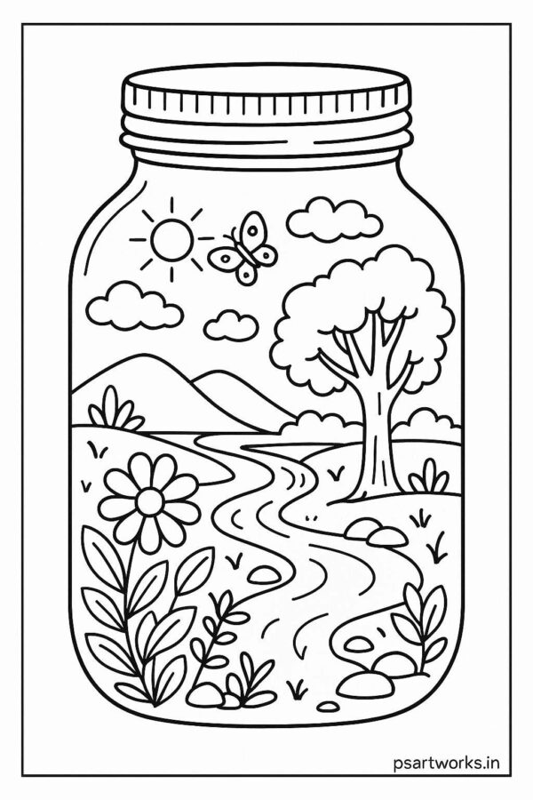 Life in a Jar kids Coloring Pages