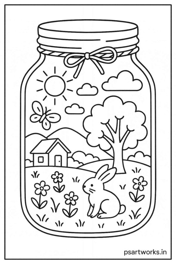 Life in a Jar kids Coloring Pages