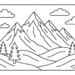 Mountain Landscape Colouring Page