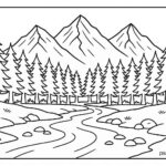 Mountain Landscape Colouring Page
