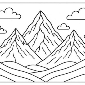 Mountain Landscape Colouring Page