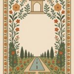 Mughal Garden Frame Art Illustration