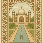 Mughal Garden Frame Art Illustration