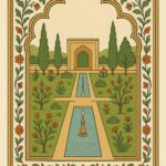 Mughal Garden Frame Art Illustration
