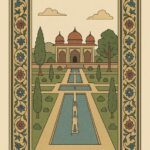 Mughal Garden Frame Art Illustration