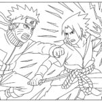 Naruto Fight Scene Coloring Page