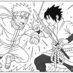 Naruto Fight Scene Coloring Page