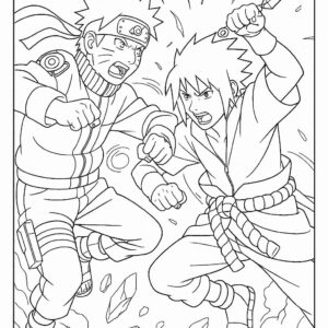 Naruto Fight Scene Coloring Page
